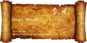 Vogl Arnó névjegykártya